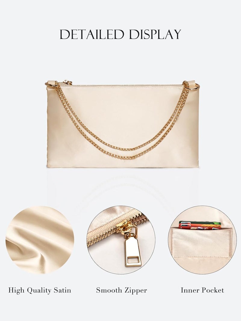 oscaurt Women's Evening Handbag Satin Shoulder Bag Purse for Prom Engagement Cocktail Party Wedding - Image 3